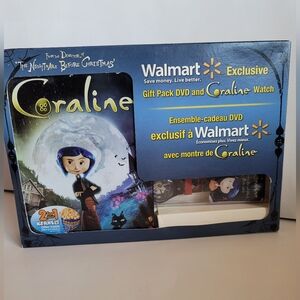 Coraline DVD Giftset w/Watch NIB 2D & 3D Henry Selick Walmart Exclusive Laika